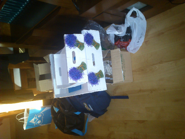 Cajas decoradas para repartir los jabones