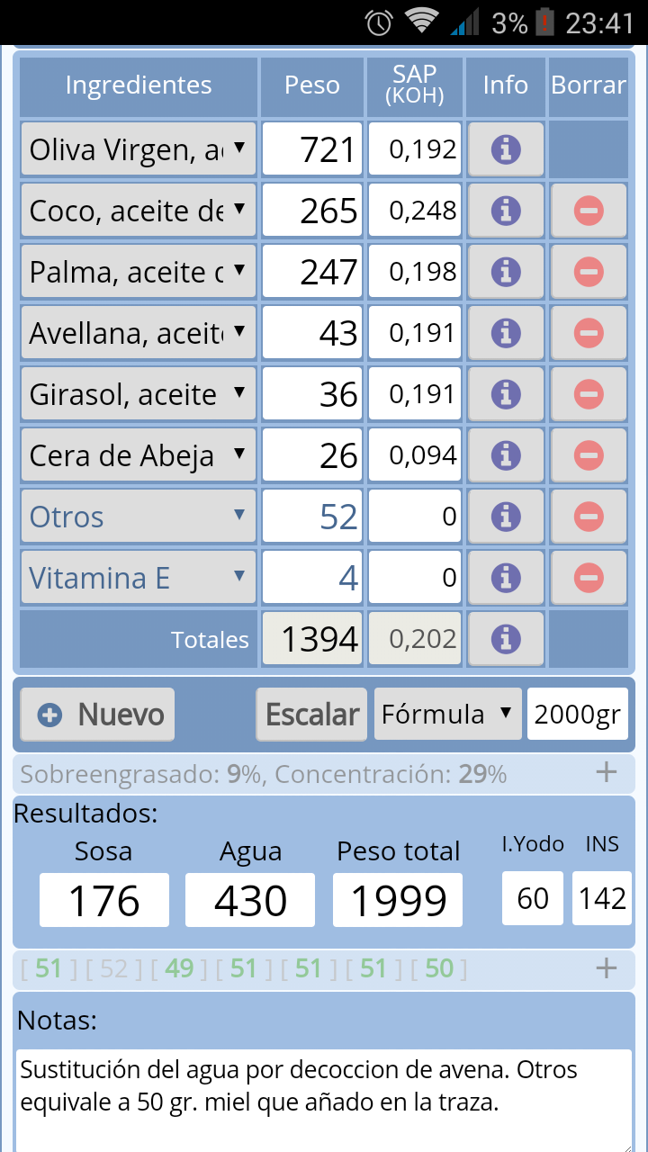 Fórmula jabón de miel nueva calcu