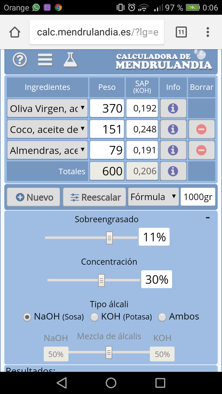 Fórmula Jabón CA