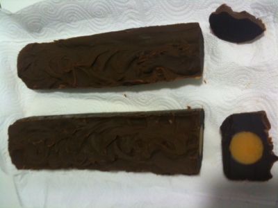 chocolate y chocolate con naranja