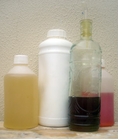 Varios aceites como ingredientes del jabón