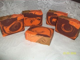 Barras de jabón cortadas choco naranja