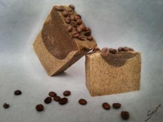 Jabón de café, cohocolate y miel